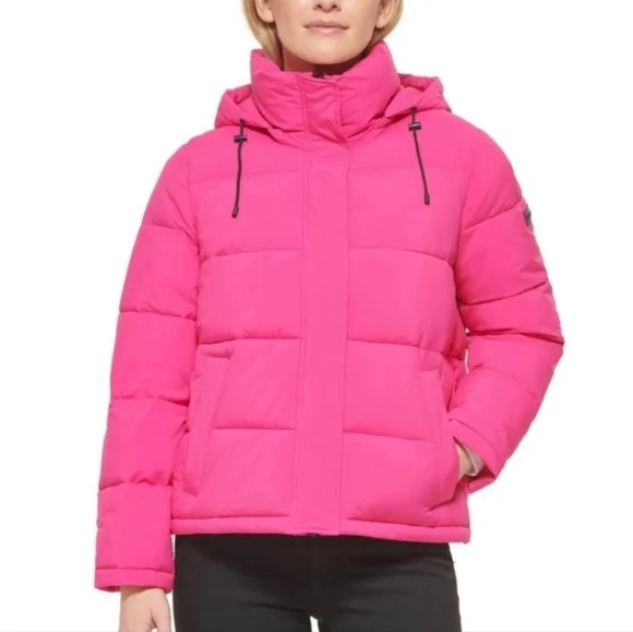 Calvin Klein Vibrant Pink Puffer Jacket - Picture 5 of 14
